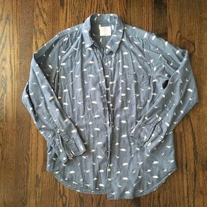 Artistry In Motion Dinosaur Chambray Button-down